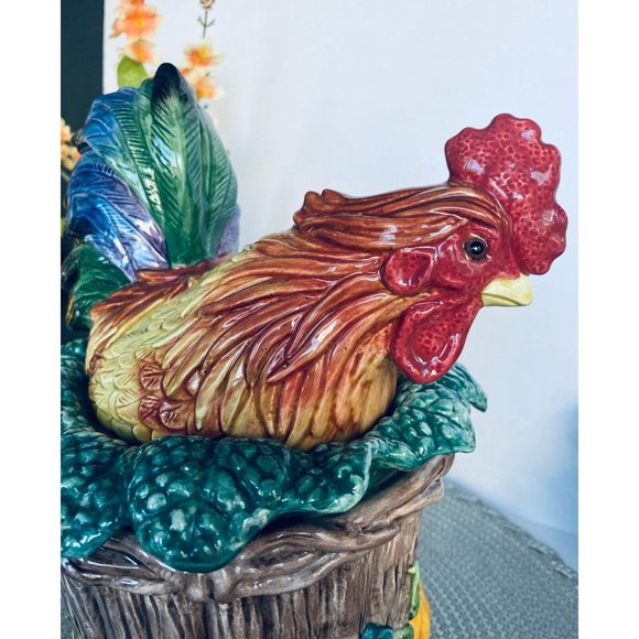 Fitz and Floyd,  Fitz & Floyd Classic Rooster canister Cookie Jar vintage, mint - Picture 15 of 16